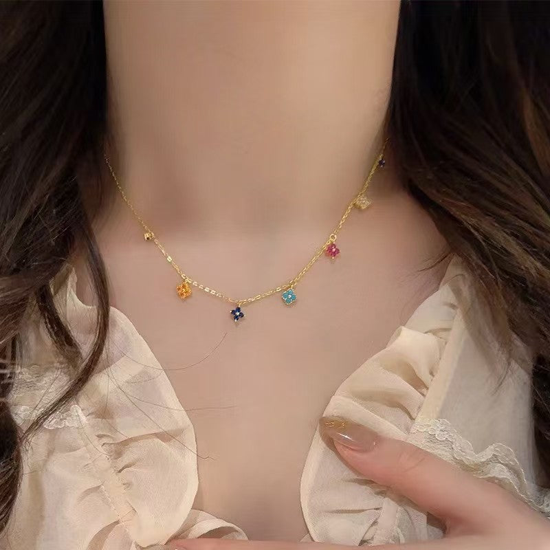 Jardin Monet Rainbow Light Luxury Minority High Sense Sweet Necklace