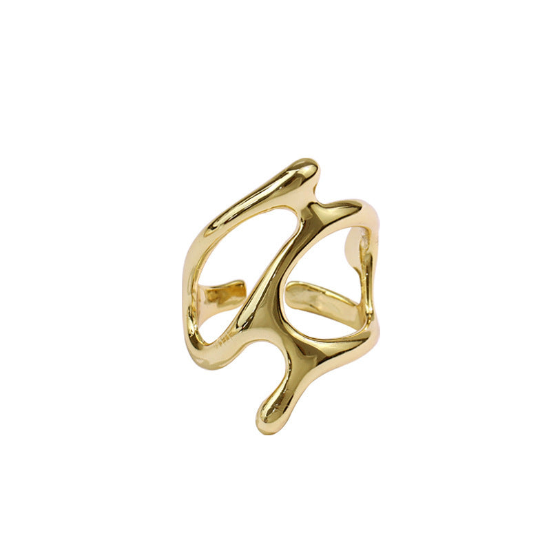 Irregular Geometric Female Personality Fashion Metal Texture Rings