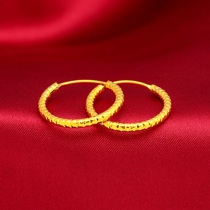 Women's Vietnam Placer Gold Vacuum Electroplating Craft Female Glossy Earrings
