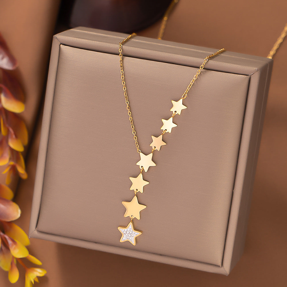 Women's Gold Plated Long Fringe Bead Necklaces