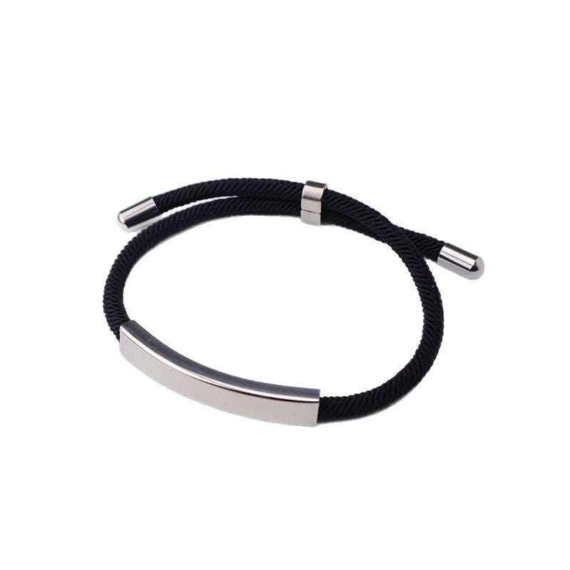 Lettering Printing Material Stainless Steel Small Gift Titanium Woven Hand Bracelets