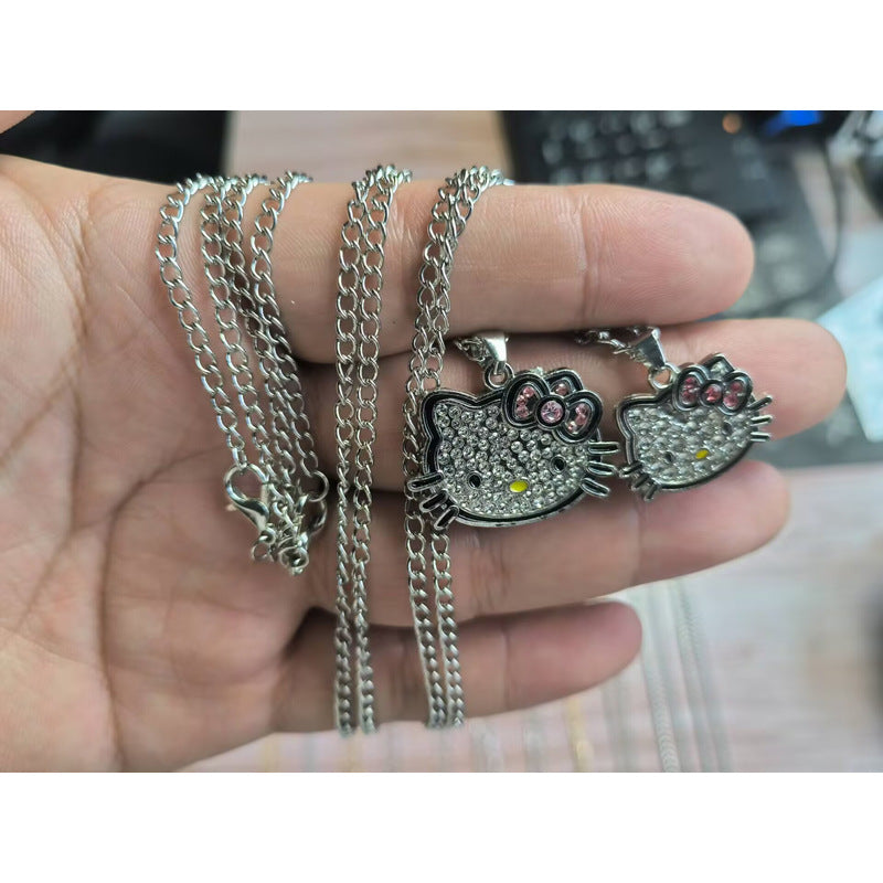 Women's Full Diamond Hello Kitty Millennium Hot Pendants