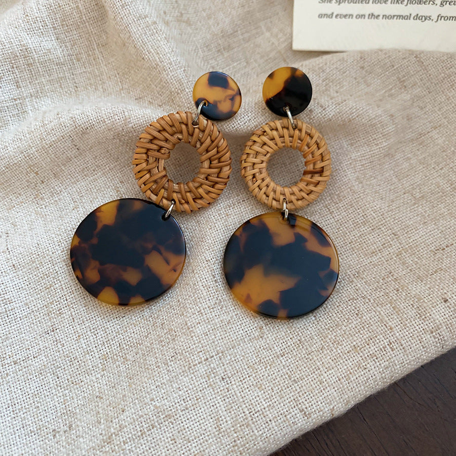 Chinese Style Coffee Color Wooden Bead Light Luxury High-grade Mori Rings