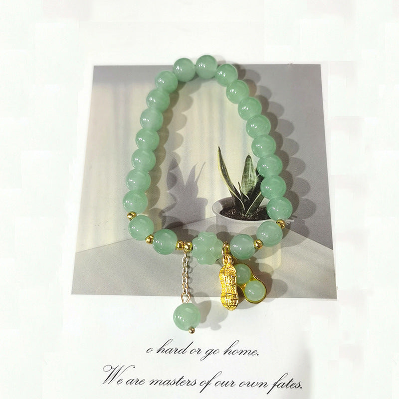Colorful Gold Lotus Seedpod Cultural Creative Imitation Jade Scenic Bracelet