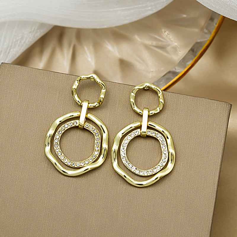 Diamond Butterfly Flower Pearl Graceful Fashionable Long Earrings