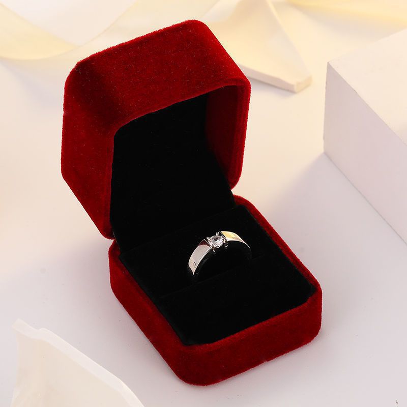 Couple Wedding Simulation Diamond Open Mouth Proposal Fake Female Male Ring