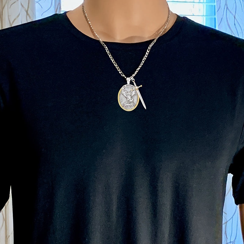 Hip Hop Unisex Knight Cross Sword Pendants