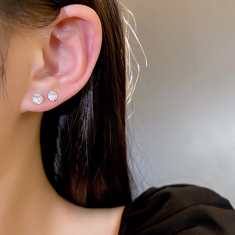 Women's Before Sleep Super Flash Zircon Ear Bone Exquisite Small High Rings