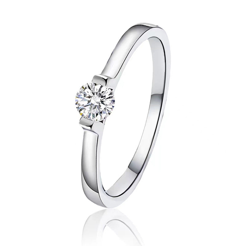 Women's Small Diamond Zircon Simple Wedding Elegant Rings