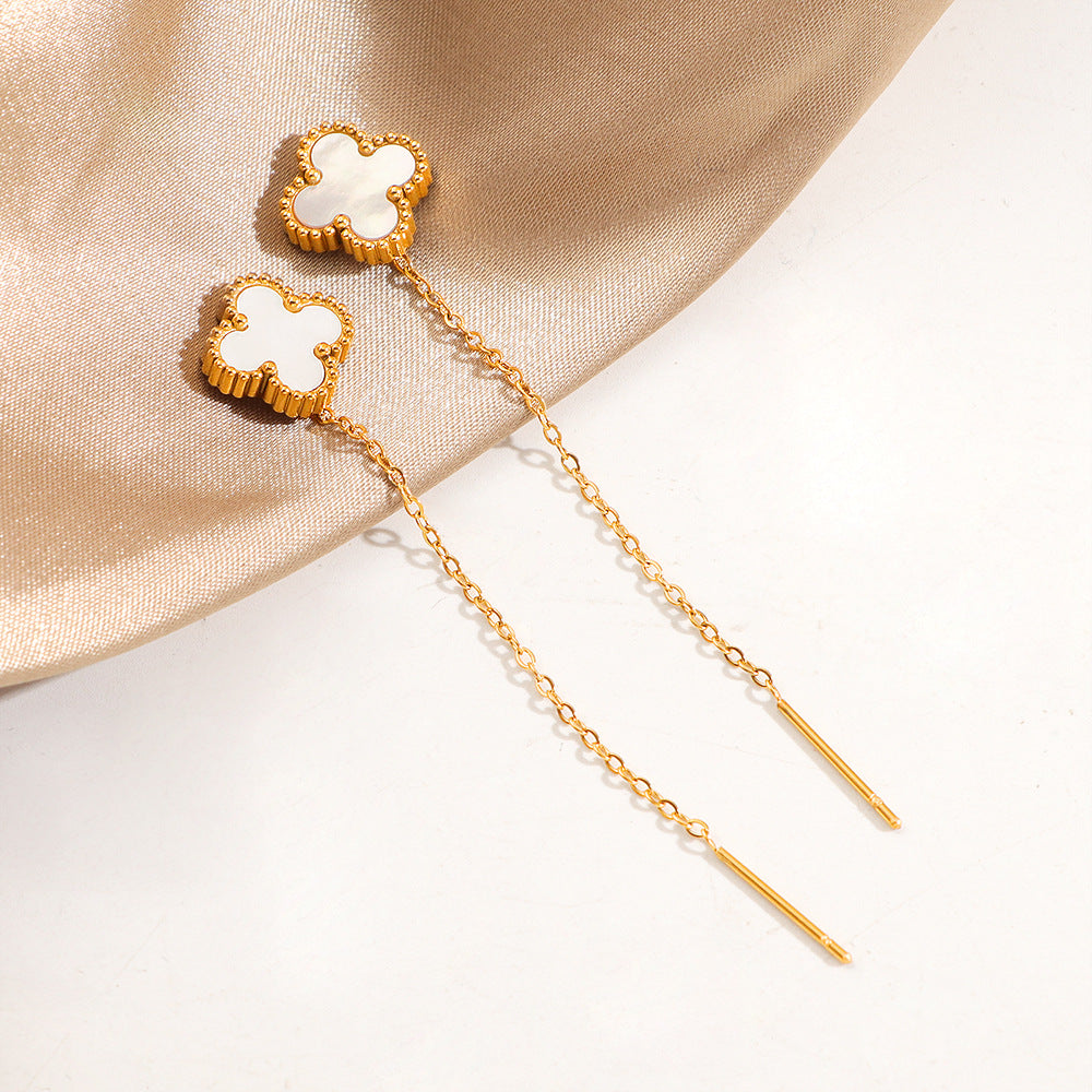 Women's Niche Clover Lines Small Long Light Luxury High-grade Rings