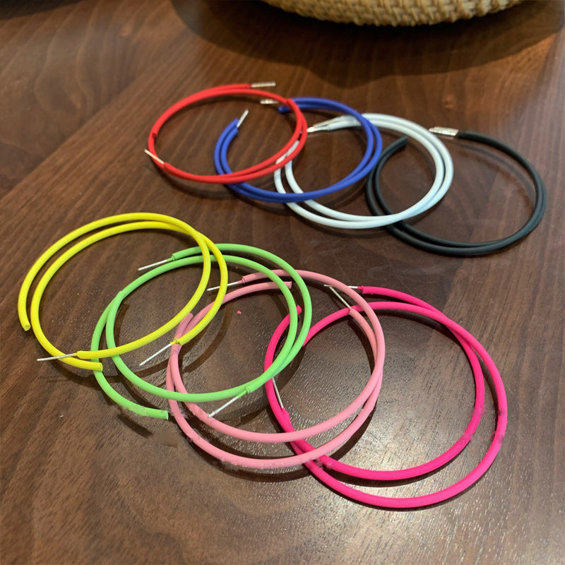 Women's Dopamine Large Hoop Trendy Simple Cold Style Graceful Rings