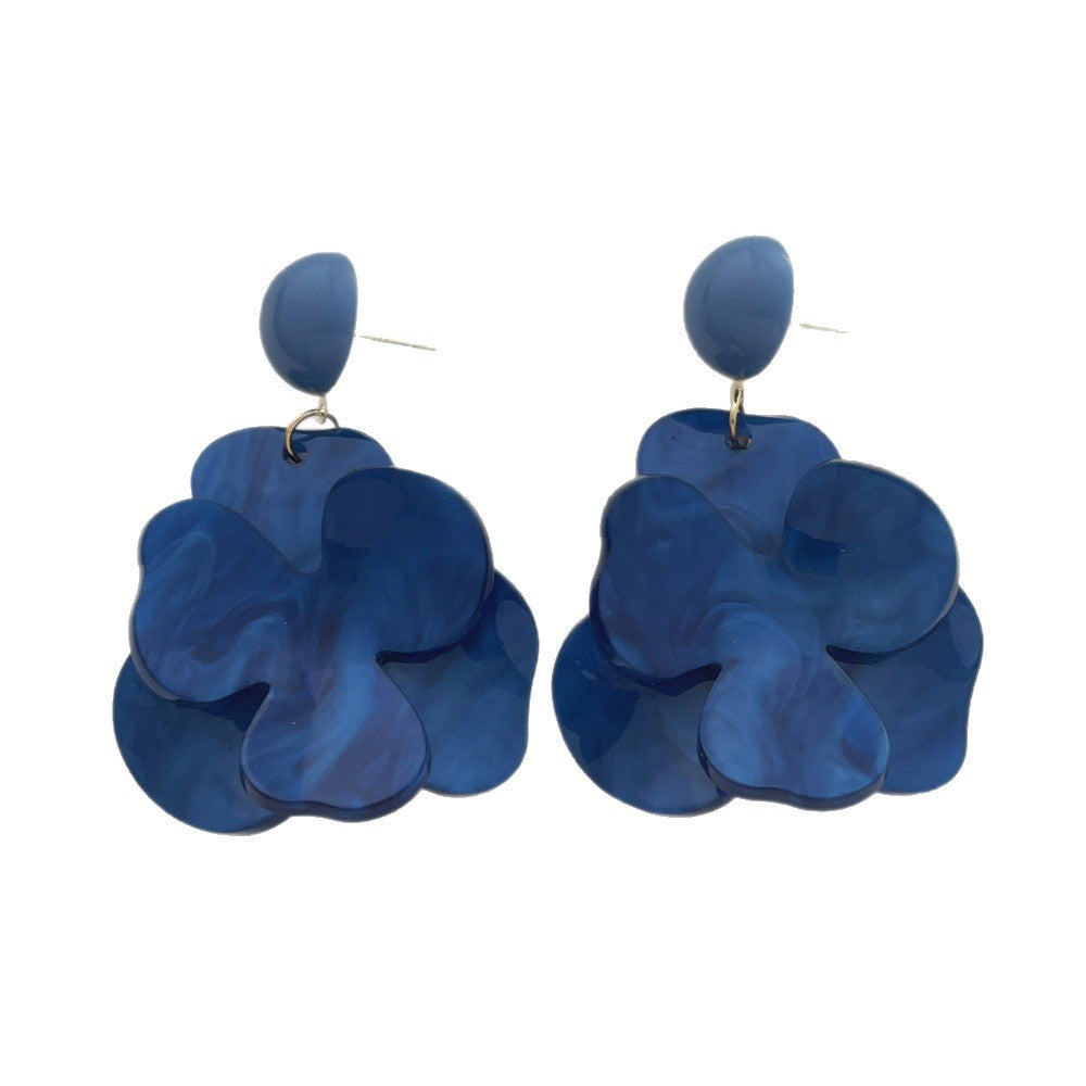 Retro Super Fairy Flowers Niche Temperament Vacation Style Mori Exaggerated Earrings