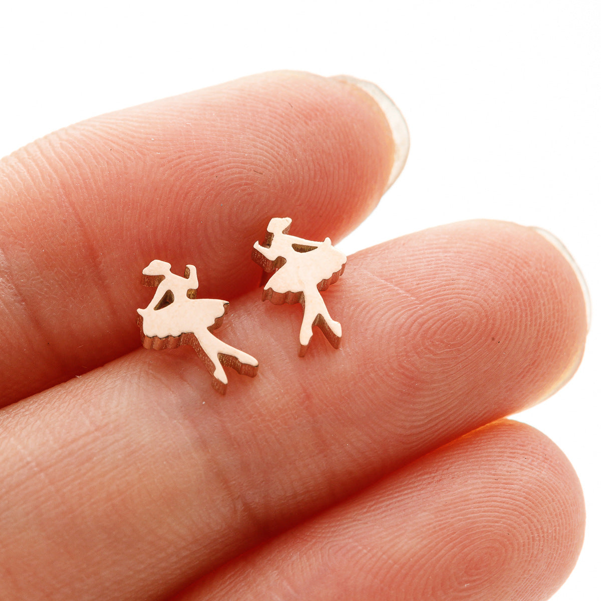 Women's Fashion Stainless Steel Personality Simple Style Bowknot Stud Earrings
