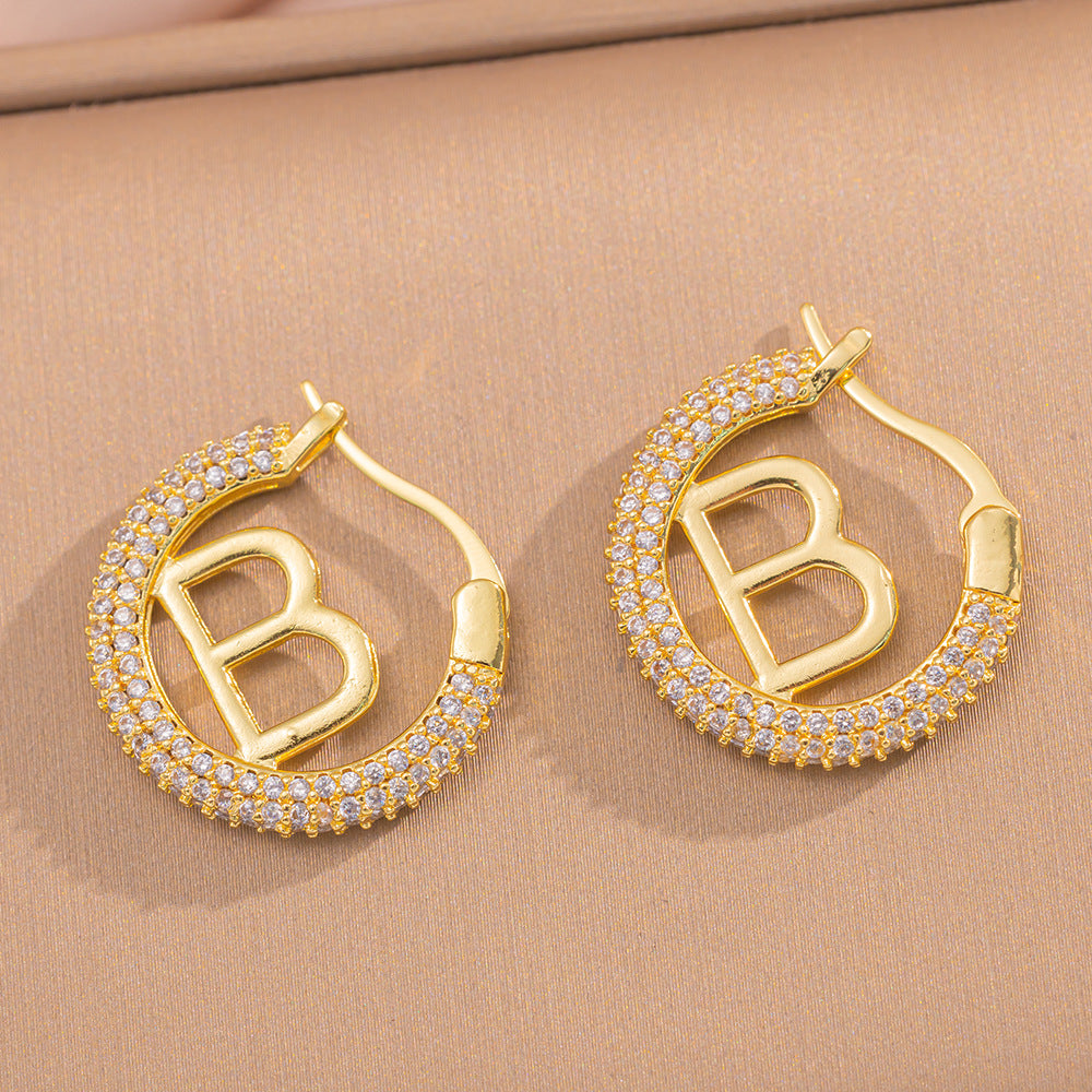 Simple Classic All Match Fashion Zircon Earrings