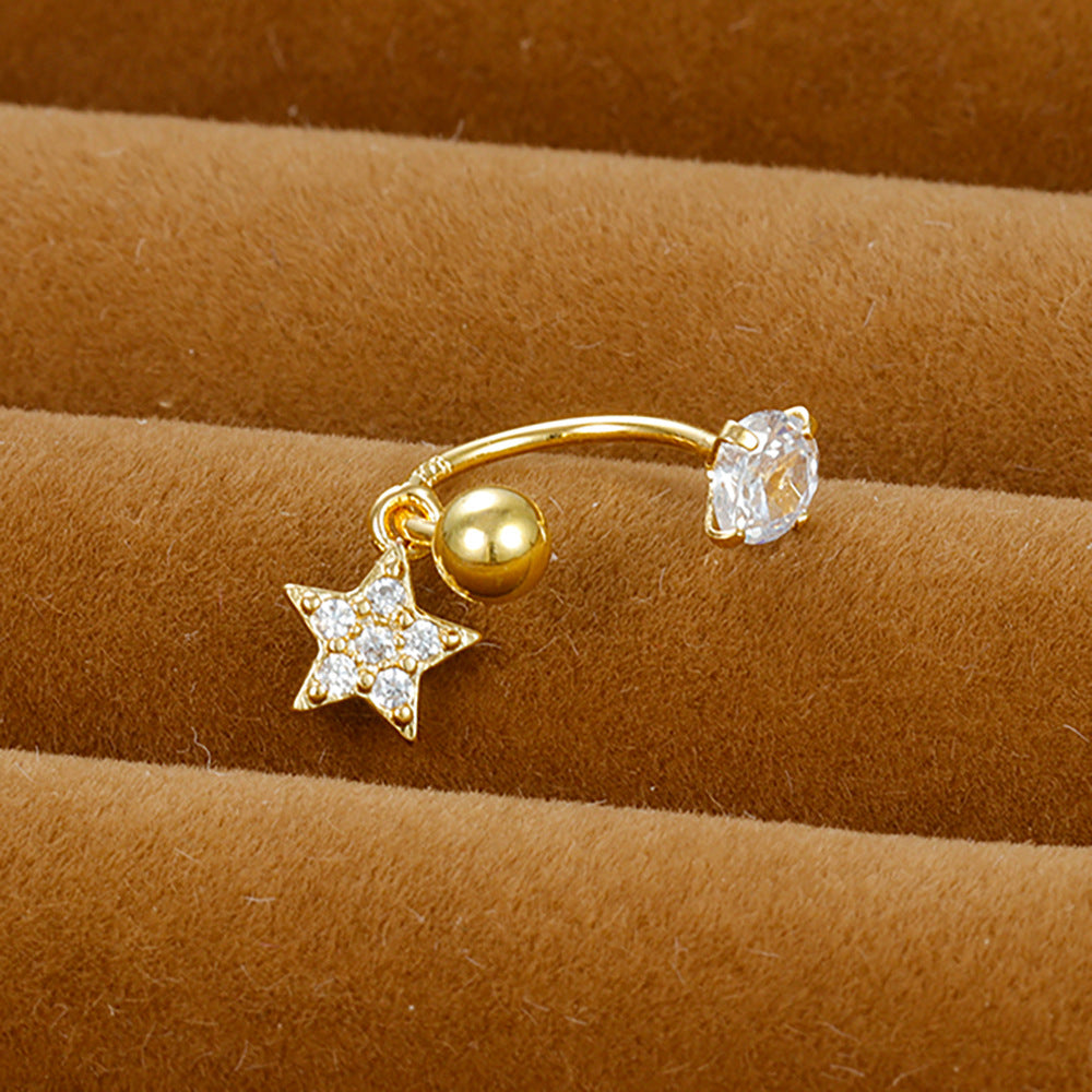 Shaped Piercing Flower Zircon Ear Bone Earrings