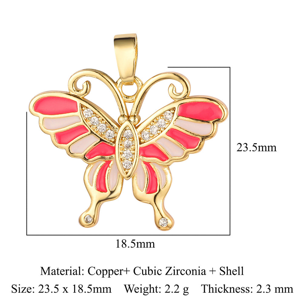 Dolphin Goldfish Copper Zircon Butterfly Rabbit Ear Pendants