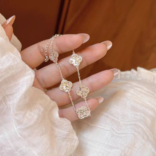 Flash Crushed Ice Pork Belly Clover Female Affordable Luxury Fashion Bracelets