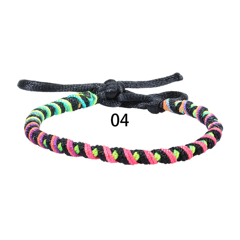 Style Colorful Hand-knitted Rope Holiday Party Bracelet