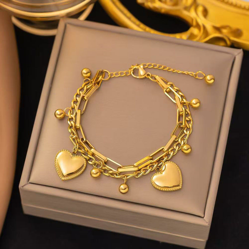 Titanium Steel Female Gold Fashion Light Luxury High Bracelets
