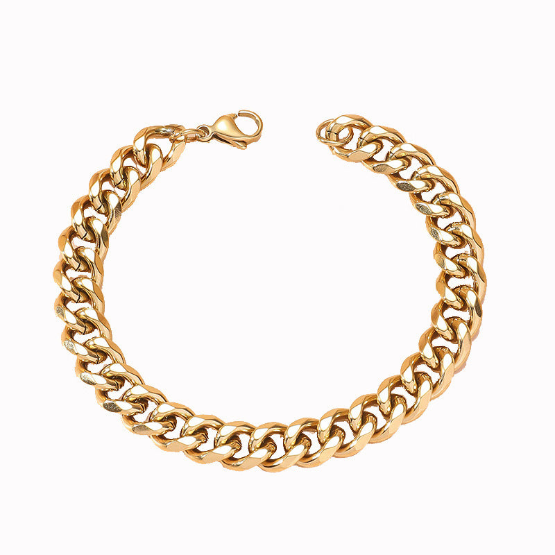 Men's Link Chain Titanium Steel Hip Hop Trend Stainless Simple Bracelet