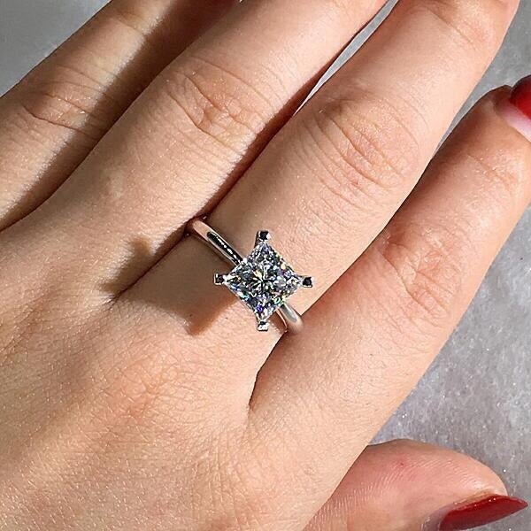 Inlaid Square Zircon Diamond Female Wedding Fashion Rings