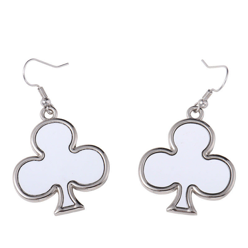 Heart-shaped Round Water Drop Triangle Square Blank Earrings