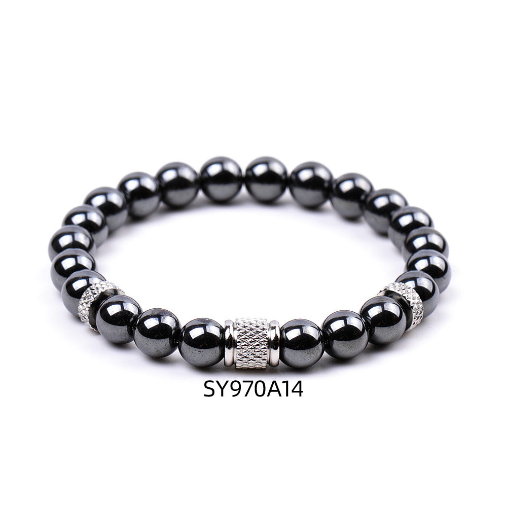Stainless Steel Frosted Indian Agate Tigereye Striped Bracelets