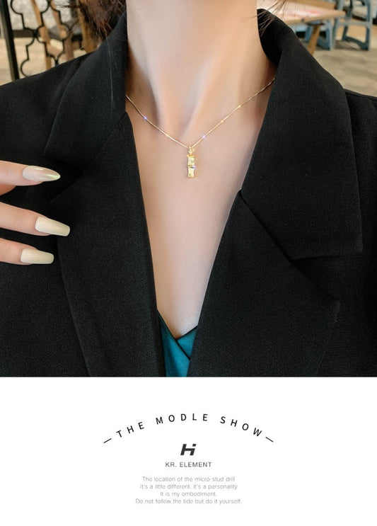 Women's Bamboo Joint Rose Gold Cateye Design Sense Necklaces