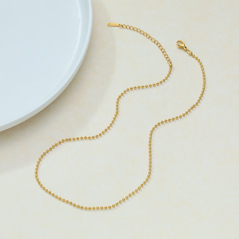Single Chain Box Melon Seeds Side Hammer Round Snake Bone Necklaces