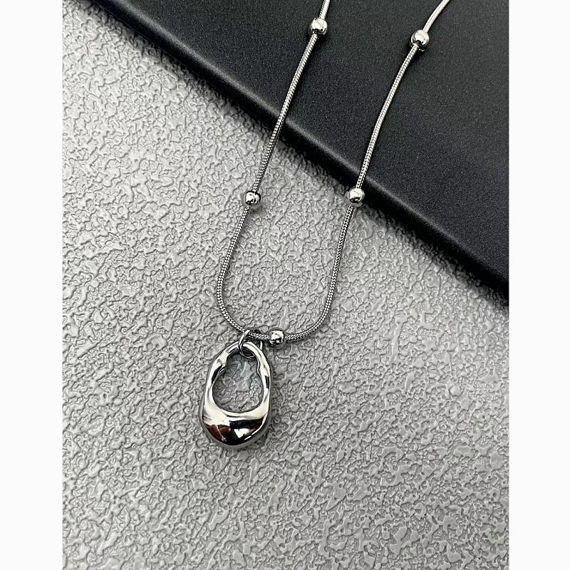 Geometric Drop-shaped Titanium Steel Light Luxury Minority Simple Abstraction Temperament Necklace
