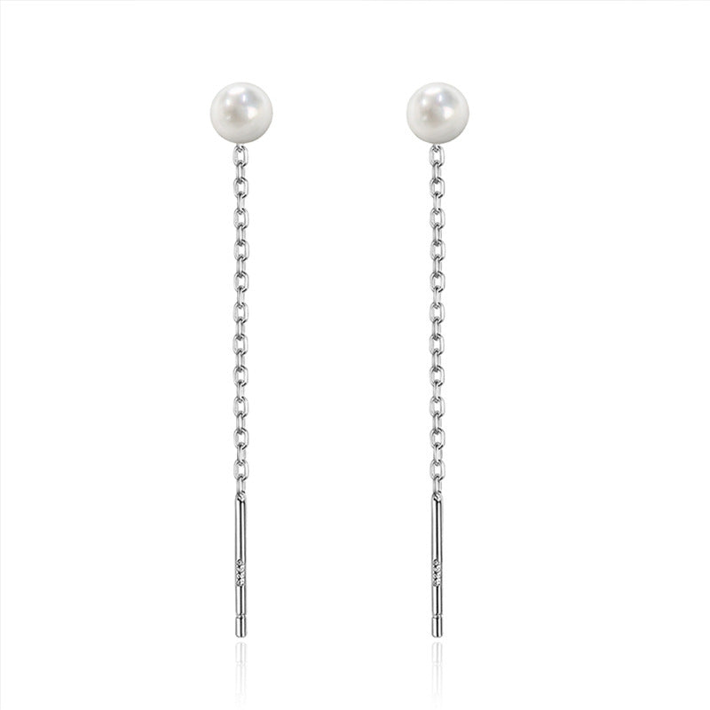 Pearl String French Style Super Fairy Long Earrings