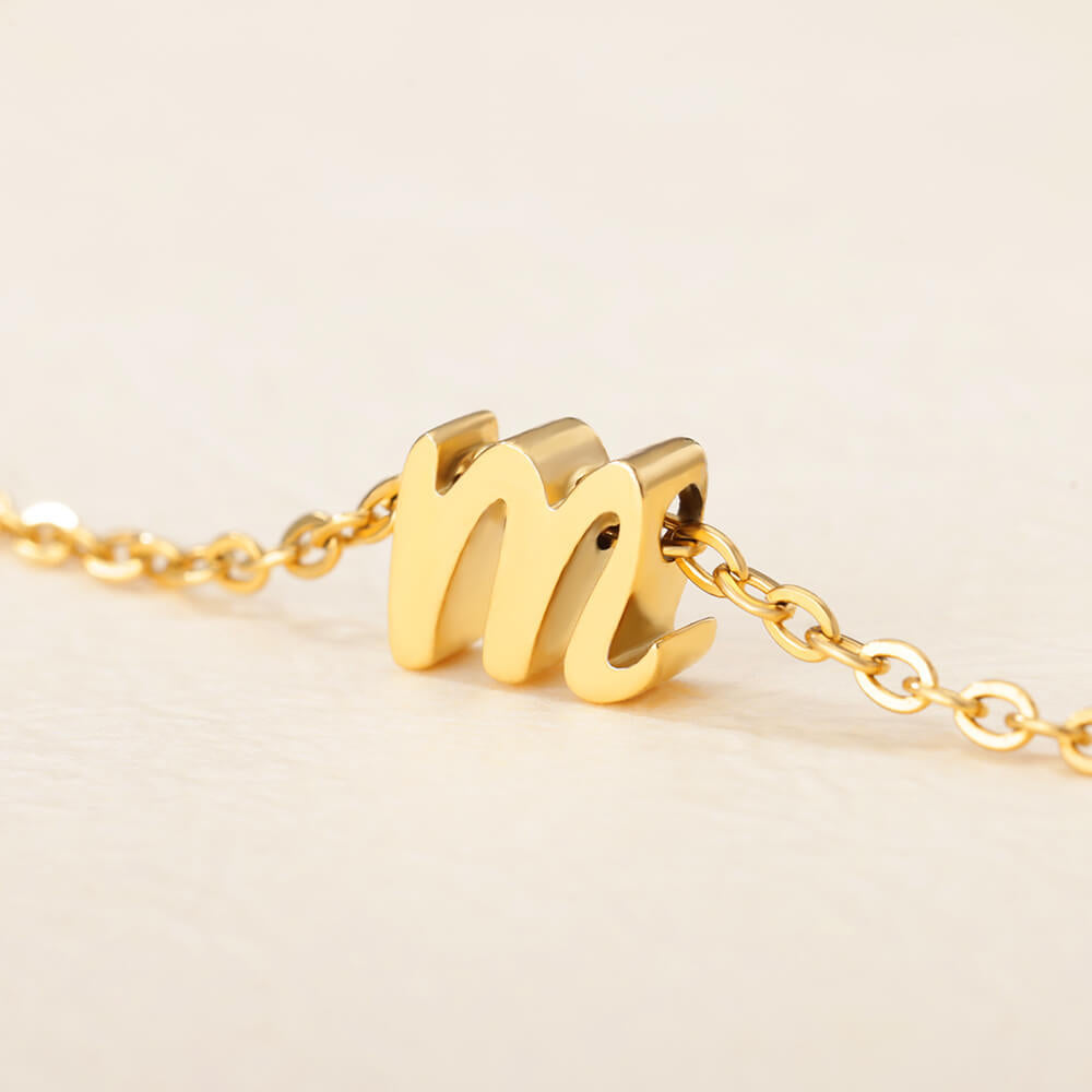 Lowercase Letter Hollow Stainless Steel Small Necklaces