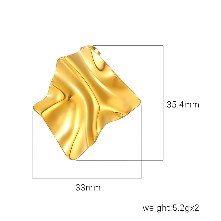 Steel Gold Plated Niche Ear Versatile Personality Earrings
