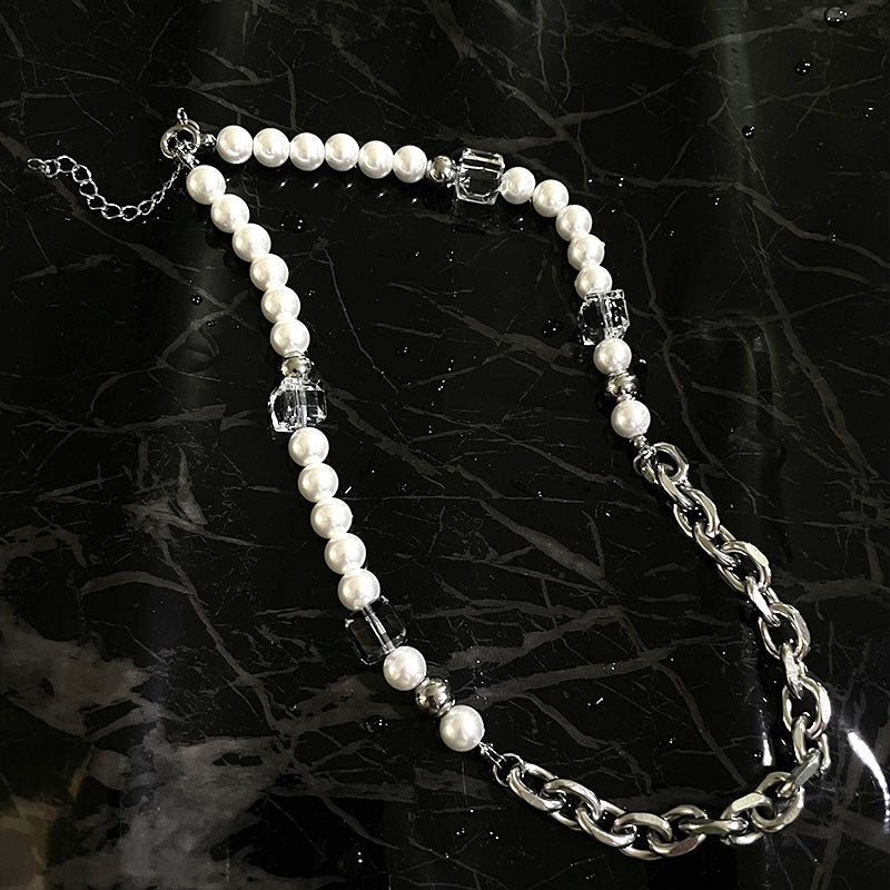 Women's & Men's Crystal Pearl Light Luxury Minority Hip Hop Clavicle Necklaces