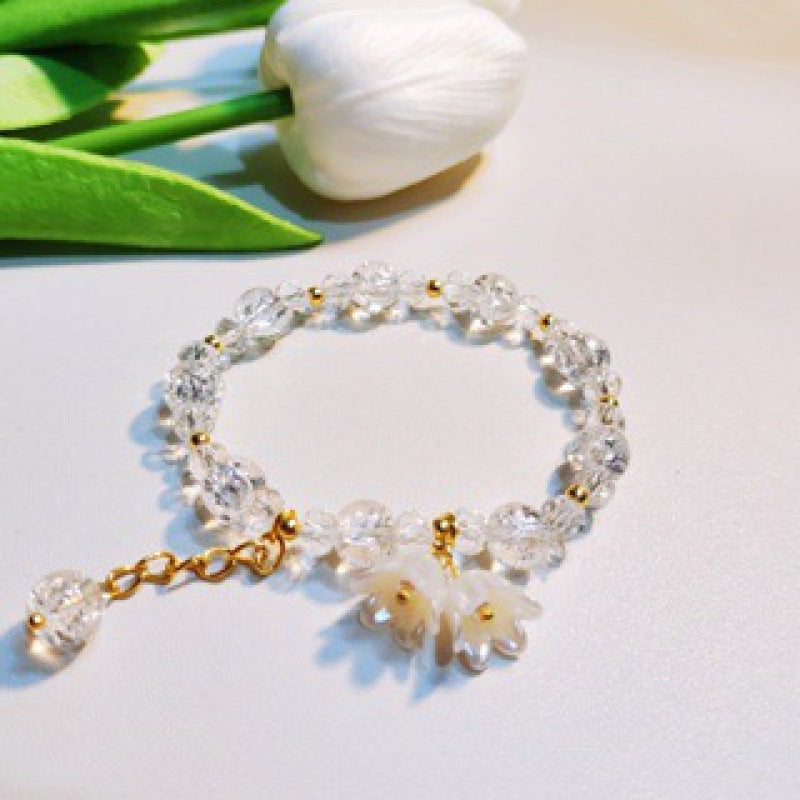 Female Aquamarine Gray Moonlight Natural Crystal Bracelet