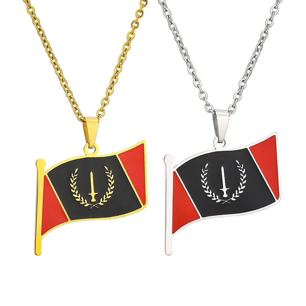 Women's & Men's Dripping Black Flag For Lovers Wild Necklaces