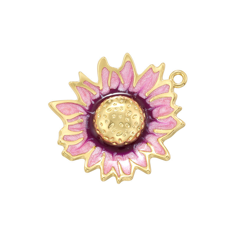 Colorful Oil Sunflower Female Personalized Accessories Pendants