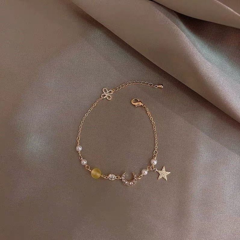 Zircon Pearl Female Design Advanced Korean Fashion Bracelets