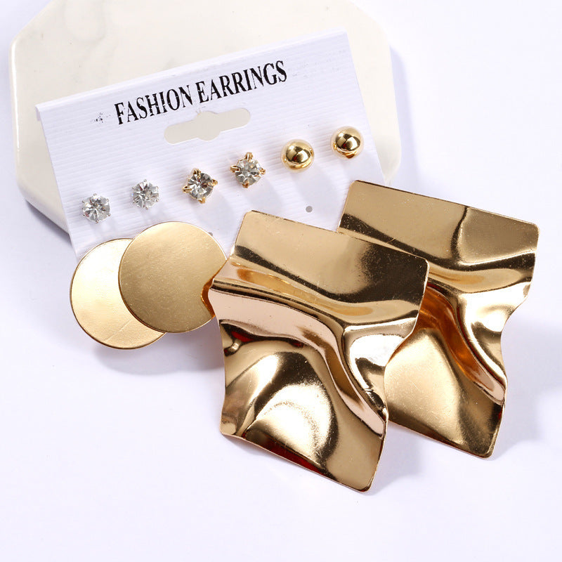 Ear Square Geometric Vintage Pearl Hepburn Style Earrings