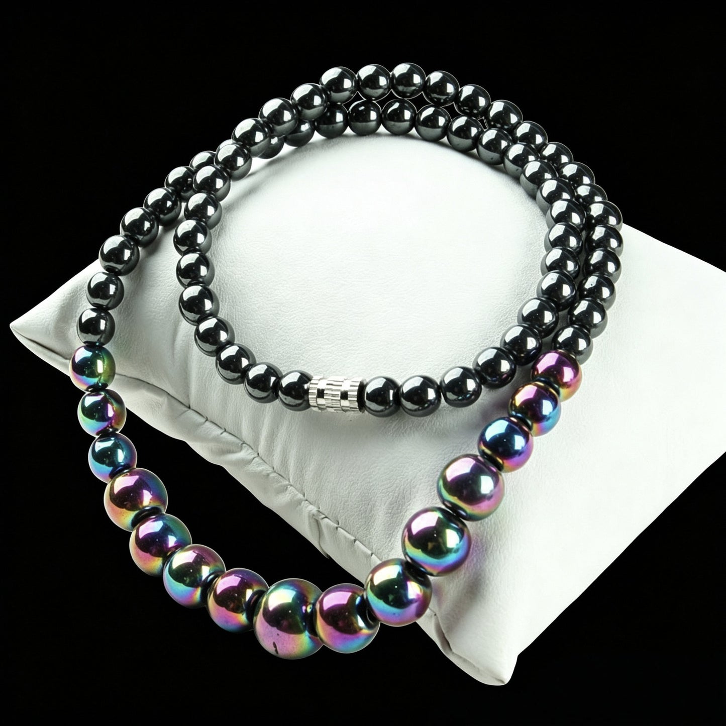 Men's Magnetic Haematite Energy Geometric Shape Titanium Steel Bracelets