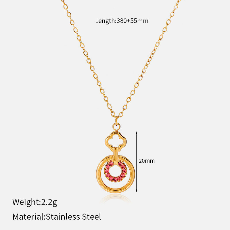 Women's Geometric Four-leaf Clover Light Luxury High-grade Necklace