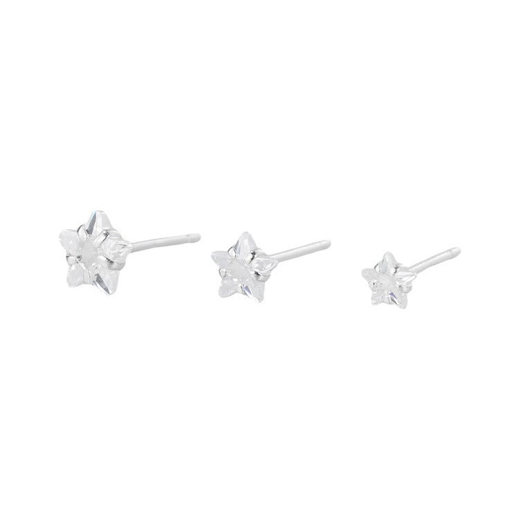 Women's Small Pentagram Zircon For Fresh High Sense Stud Earrings