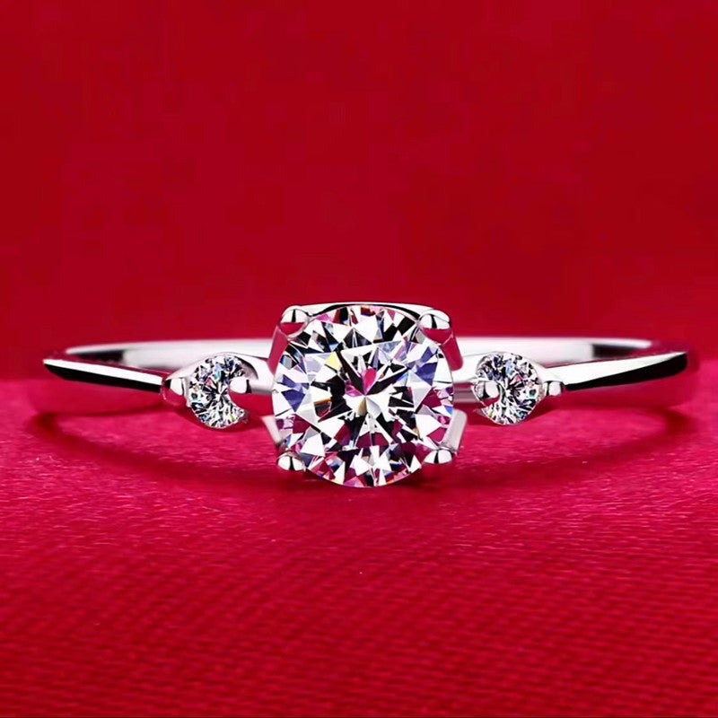 Moissanite Six Claw Karat Eight Hearts Arrows Rings