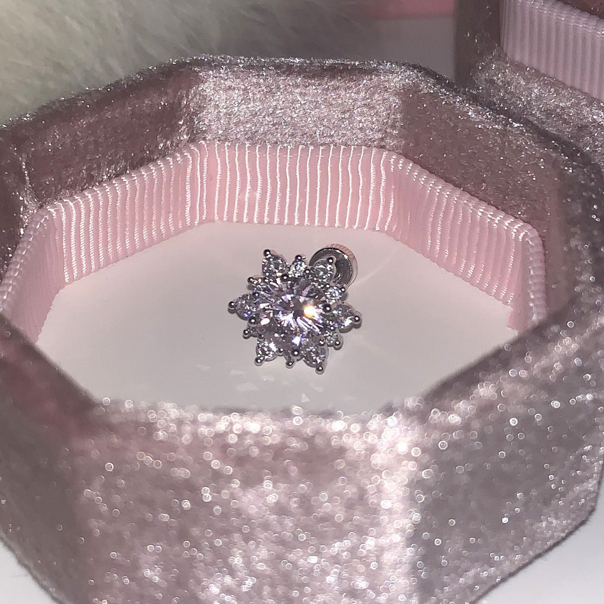 Full Diamond Snowflake Ear Bone Small Stud Earrings