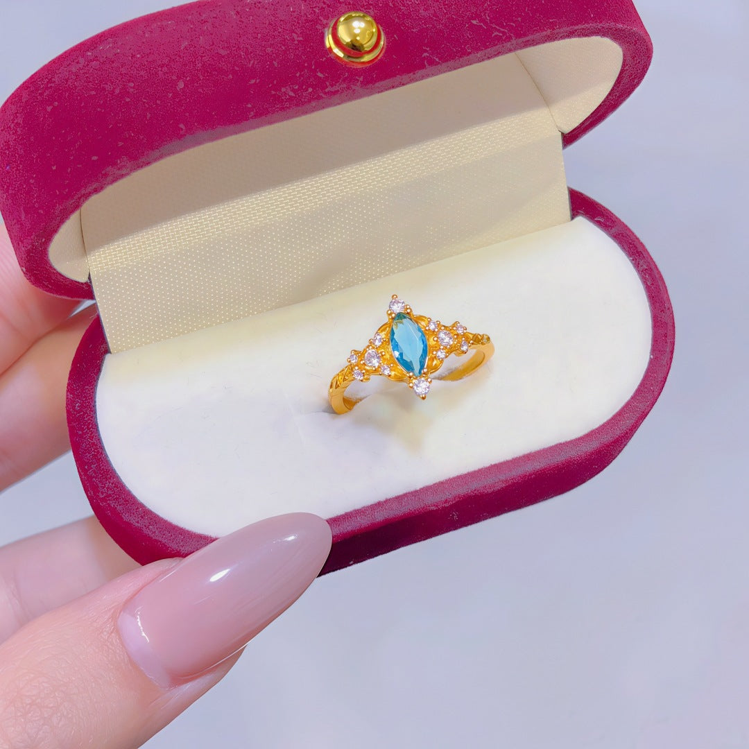 Women's Alluvial Gold Retro Affordable Luxury Design Brass Plated Fashion Ring