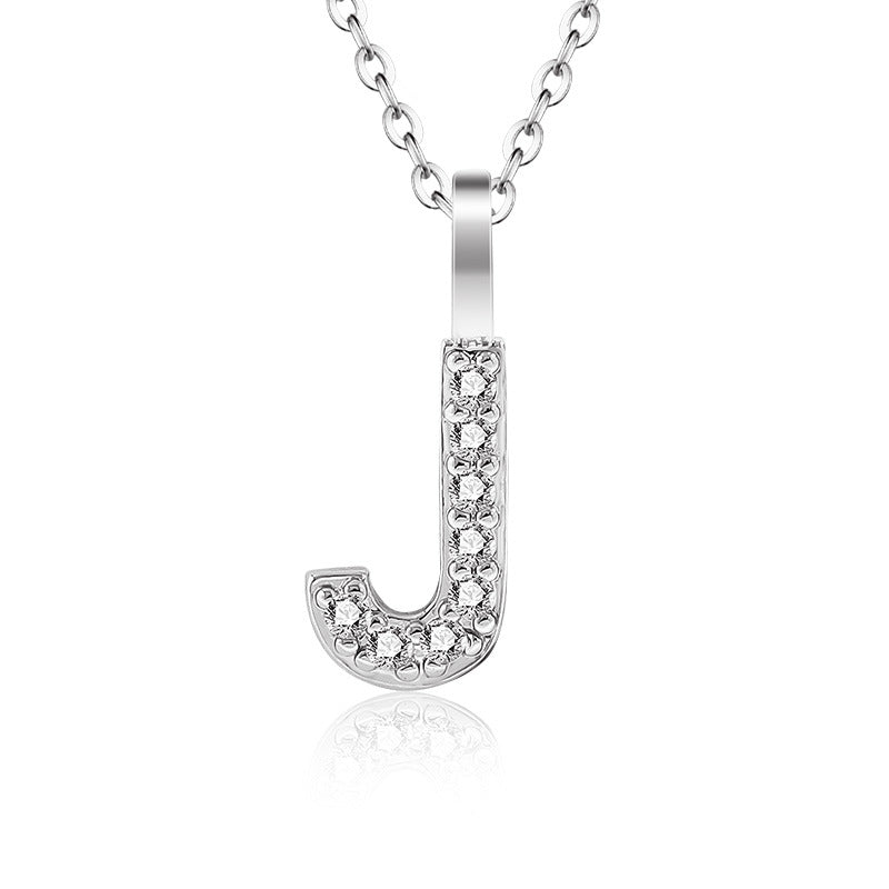 Diamond Inlaid Zircon English Letter Female Pendants