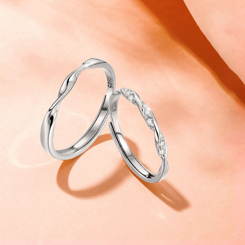 Women's & Men's Endless Love Couple Mobius Simple Inlaid Rings