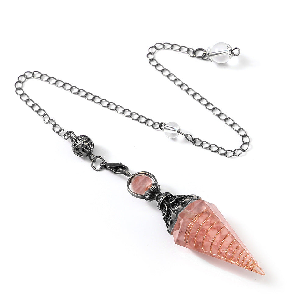 Amethyst Pink Crystal Natural Colorful Gravel Pendants