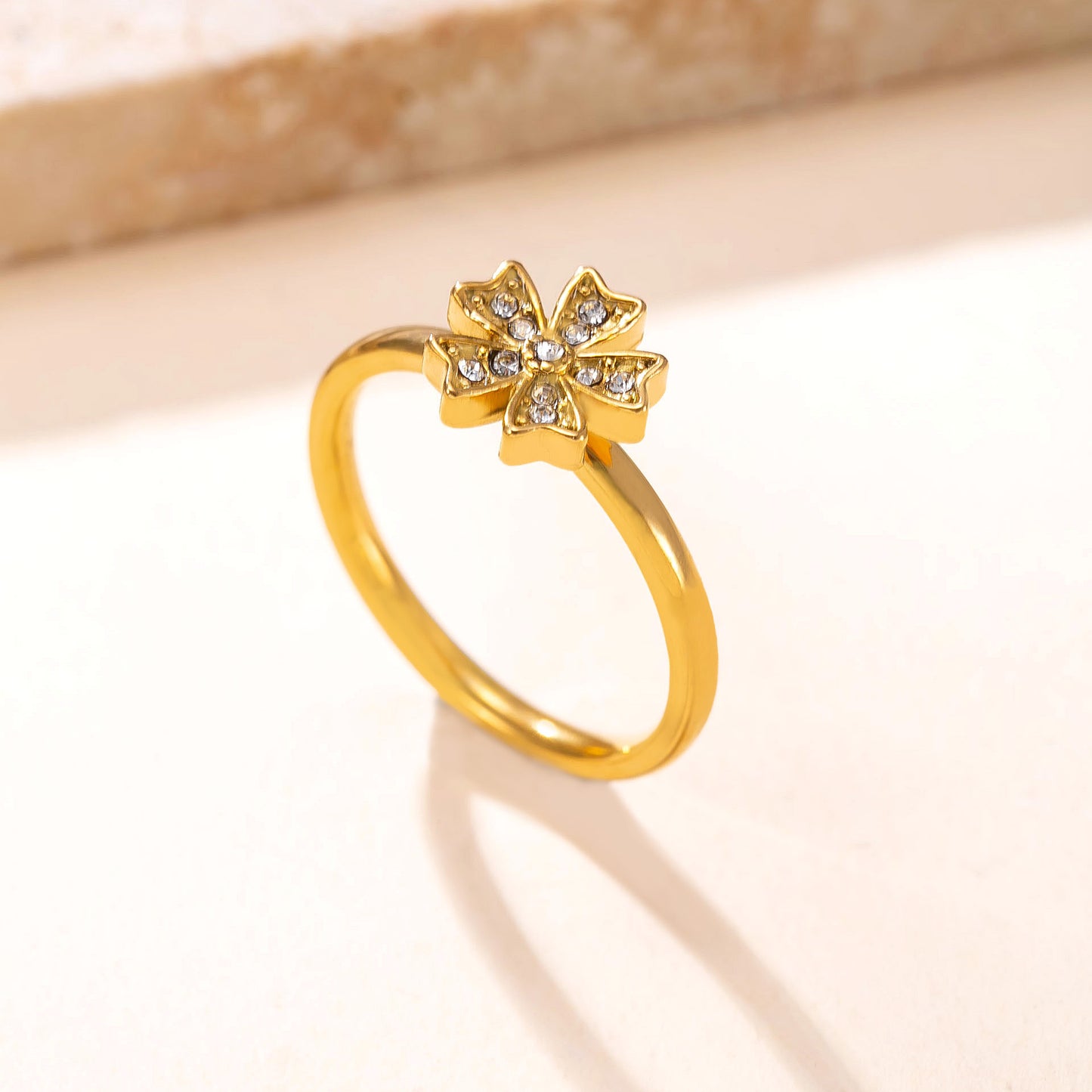 Titanium Steel Welding Flower Female Fashion High-grade Ring