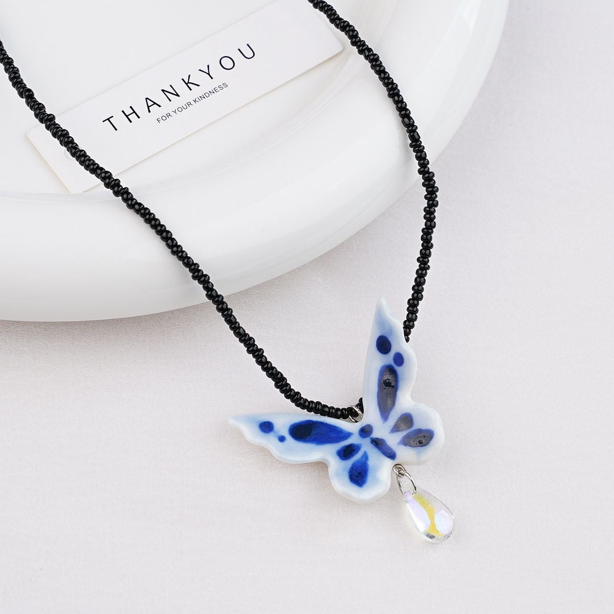 Style Personalized Trendy Ceramic Geometric Colorful Fish Long High-grade Necklace